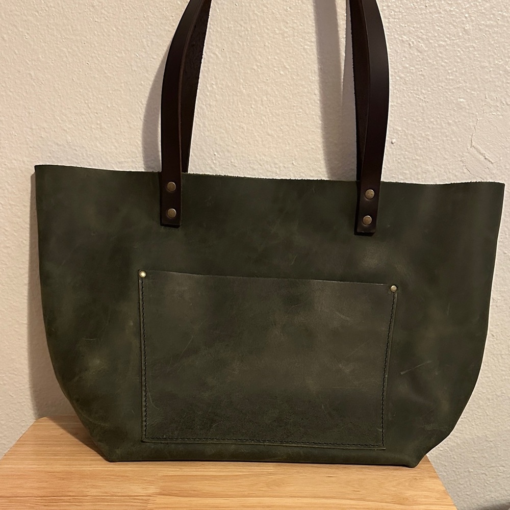 Portland Leather Forest Green Tote
